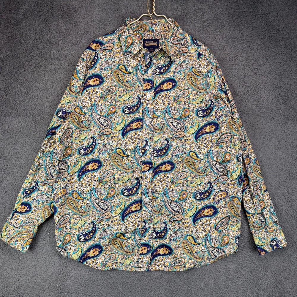 Cremieux Premium Denim Mens XLT Paisley Button Down Shirt Multicolor Long Sleeve